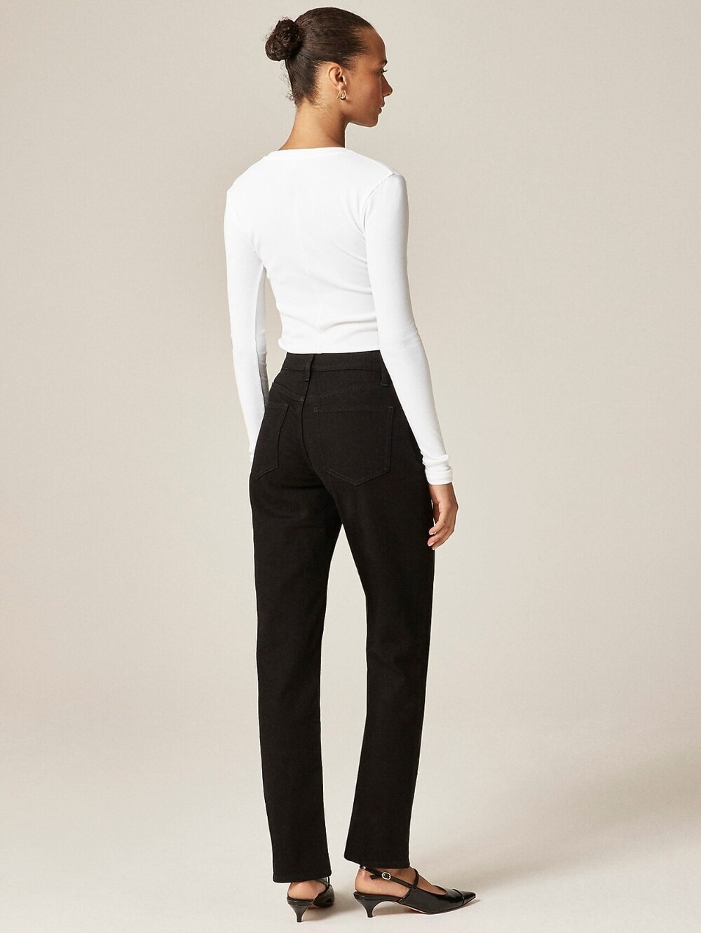 Black Jcrew Women's Nipped Straight High-Rise Jeans